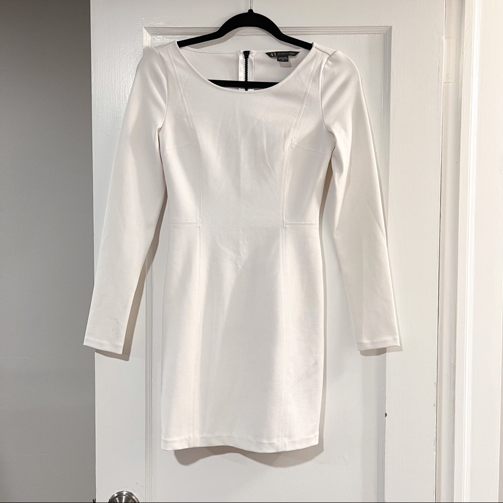 ARMANI EXCHANGE AX Fitted Bodycon Long Sleeve Mini Zip Up Dress Size S - Picture 1 of 7